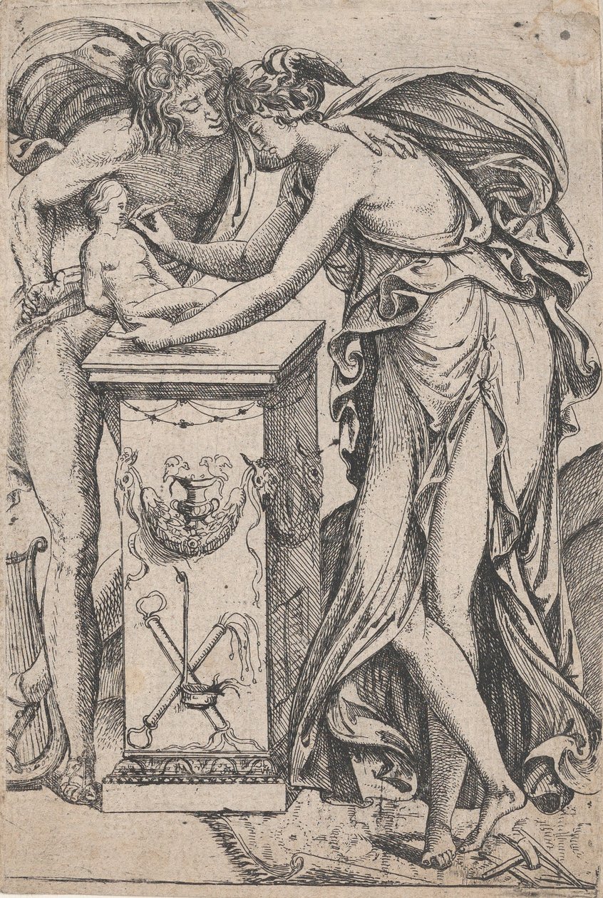 Apolo y el espíritu de la escultura, 1607-1661 de Pierre Biard