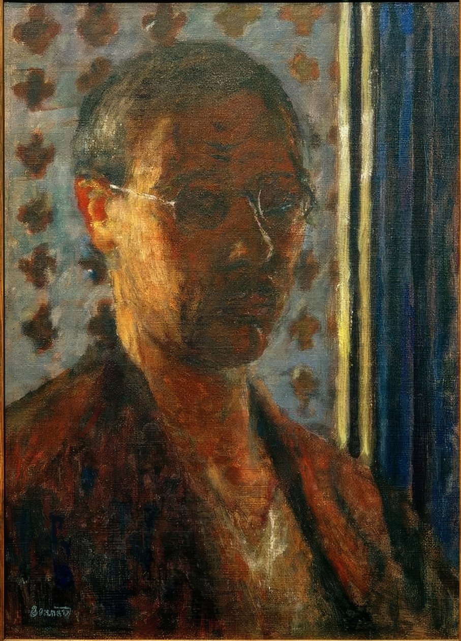 Autorretrato a contraluz, papel de flores de Pierre Bonnard