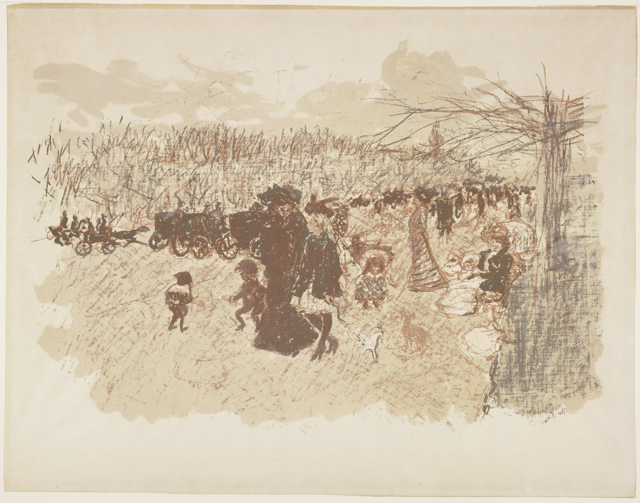 Avenida en el Bois de Boulogne, c. 1898 (publicado en 1899) de Pierre Bonnard