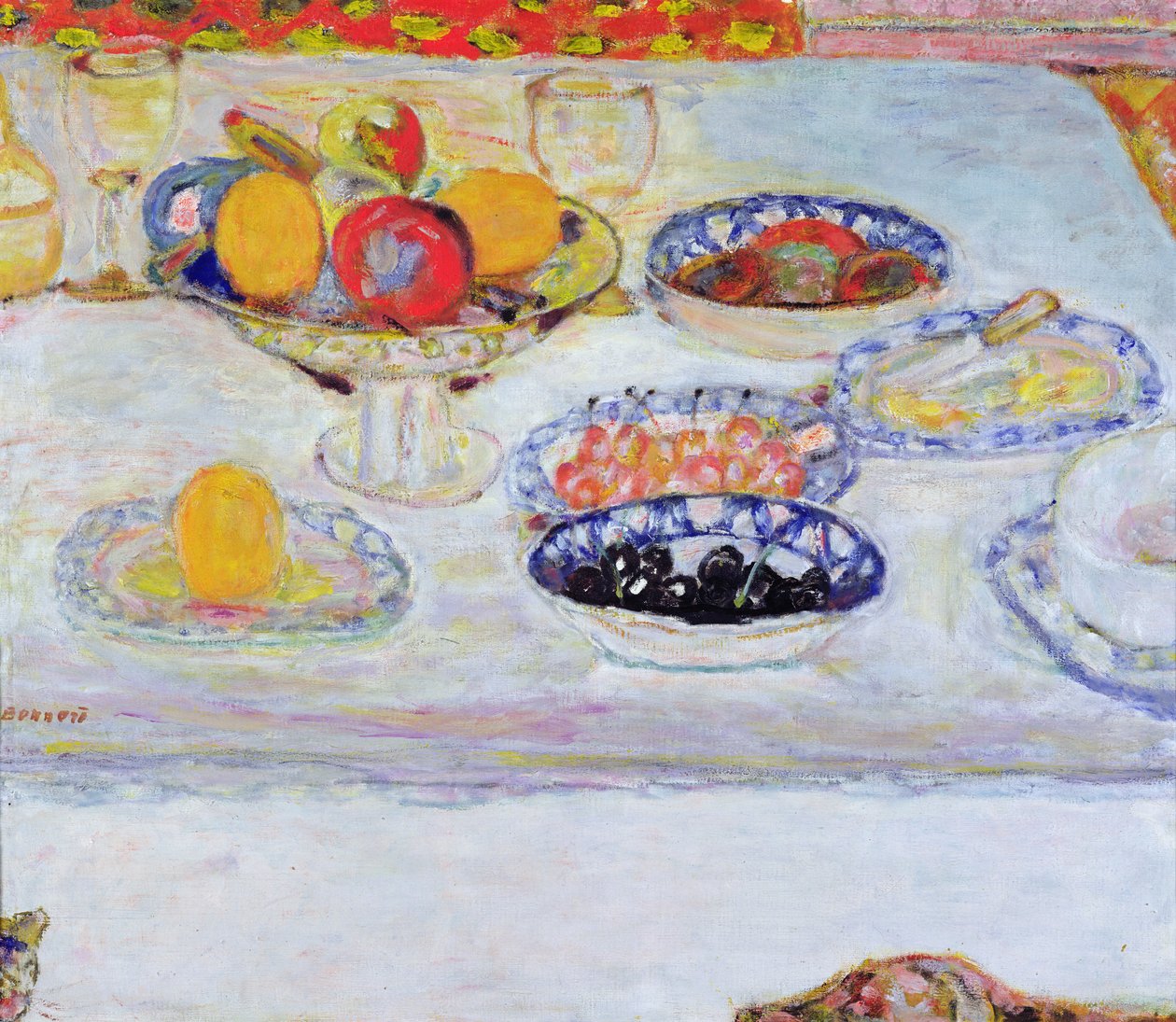 Cuenco y platos de fruta, 1930-32 de Pierre Bonnard