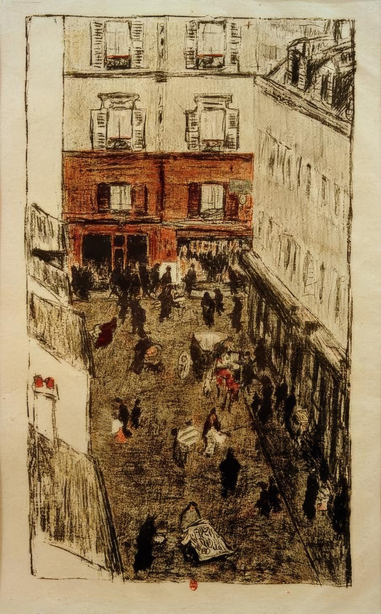 Esquina de calle, vista desde arriba de Pierre Bonnard