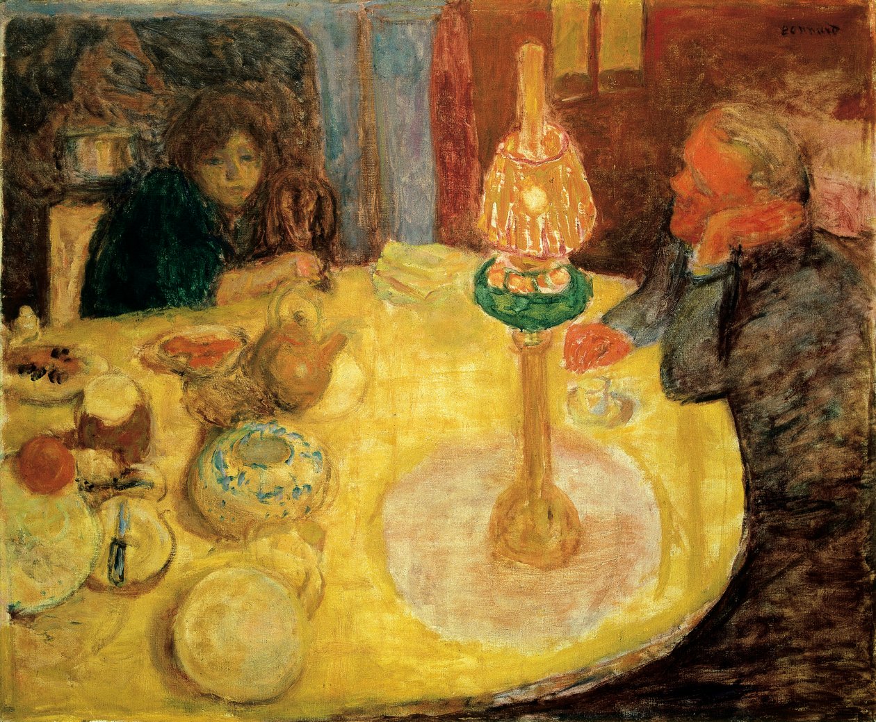 Tarde bajo la lámpara de Pierre Bonnard