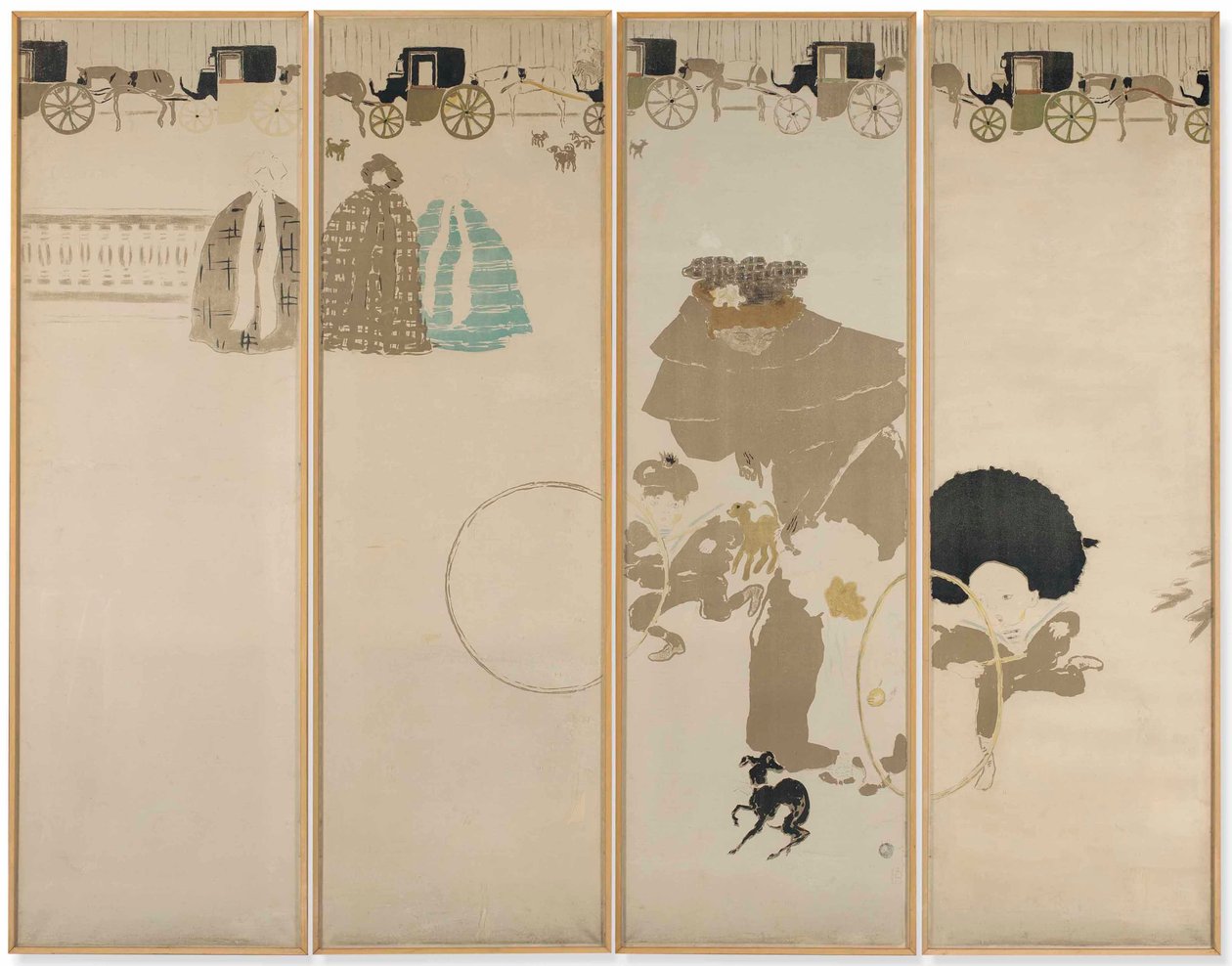 La Promenade des Nourrices, Frise de Fiacres de Pierre Bonnard