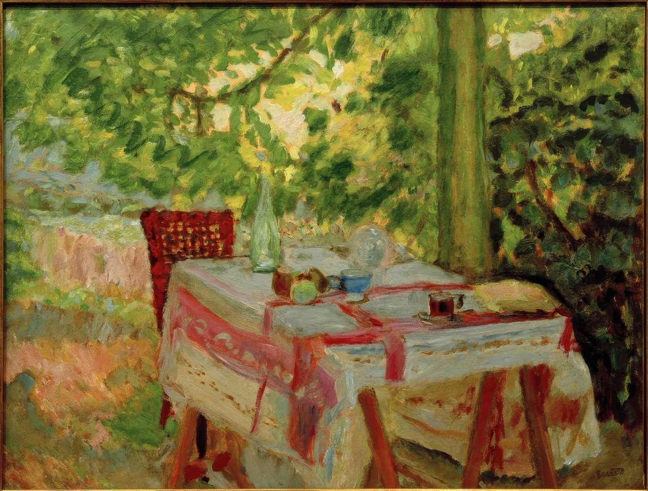 La mesa servida bajo el tilo de Pierre Bonnard