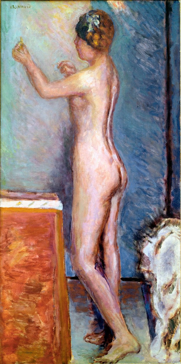 Desnudo sobre fondo azul de Pierre Bonnard