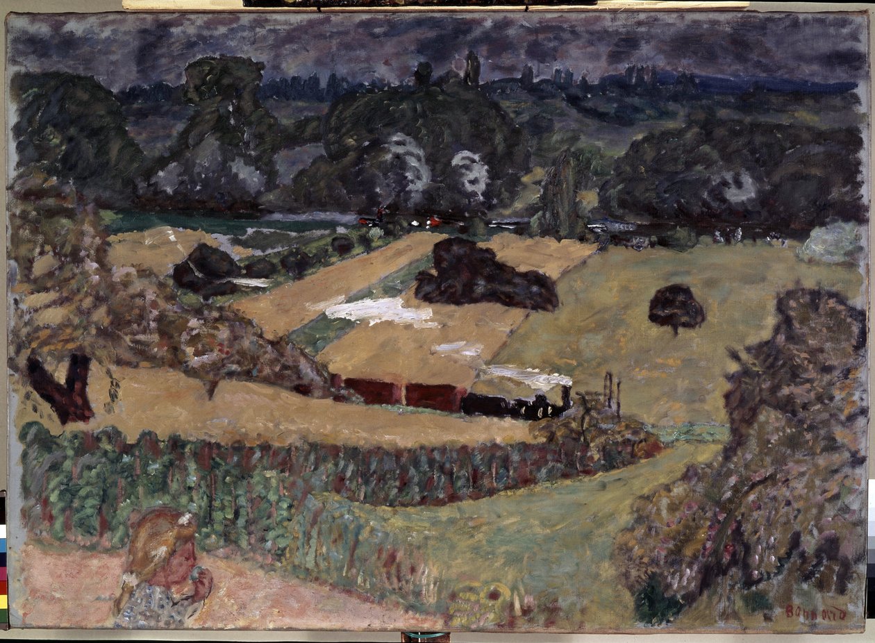 Paisaje con tren de carga. Pintura de Pierre Bonnard (1867-1947) de Pierre Bonnard