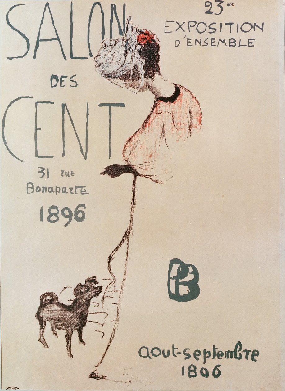 Póster publicitario de la 23ª exposición del Salon des Cent, 1896 de Pierre Bonnard