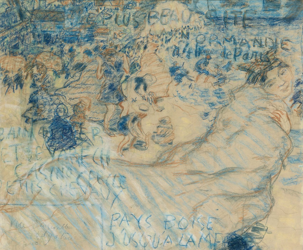Estación balnearia en Normandía, c.1897-98 (pastel sobre cartón) de Pierre Bonnard