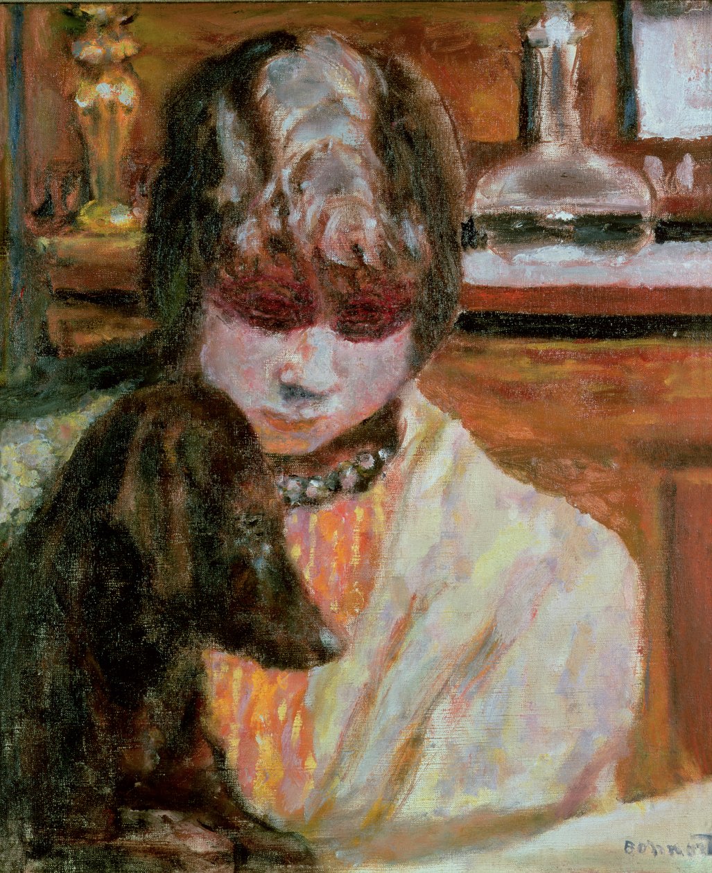 Mujer con un perro, c.1913 de Pierre Bonnard