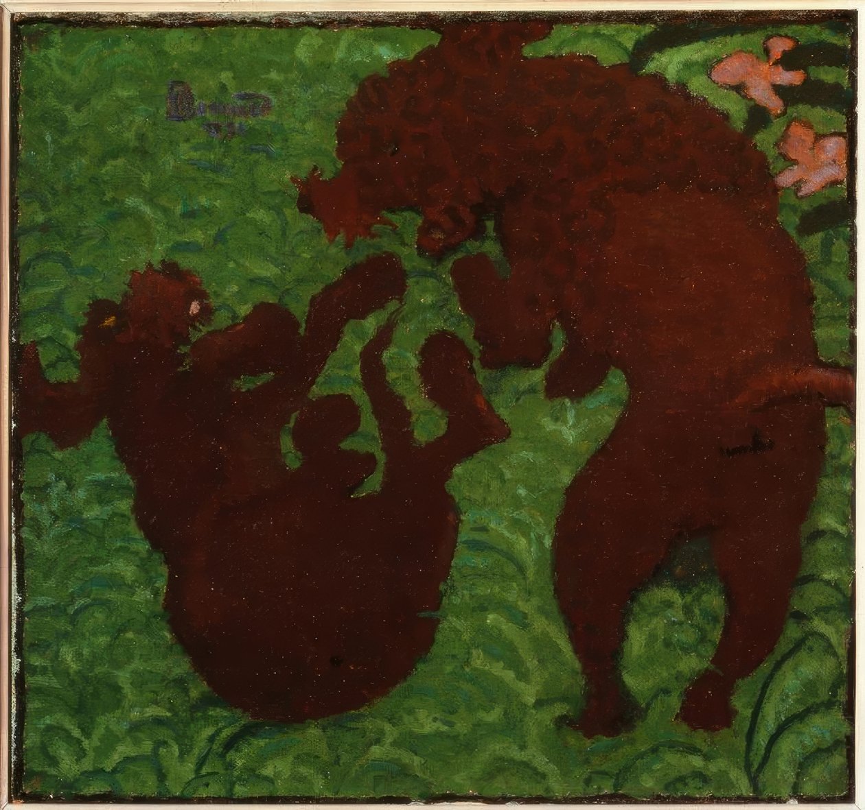 Dos perros jugando de Pierre Bonnard