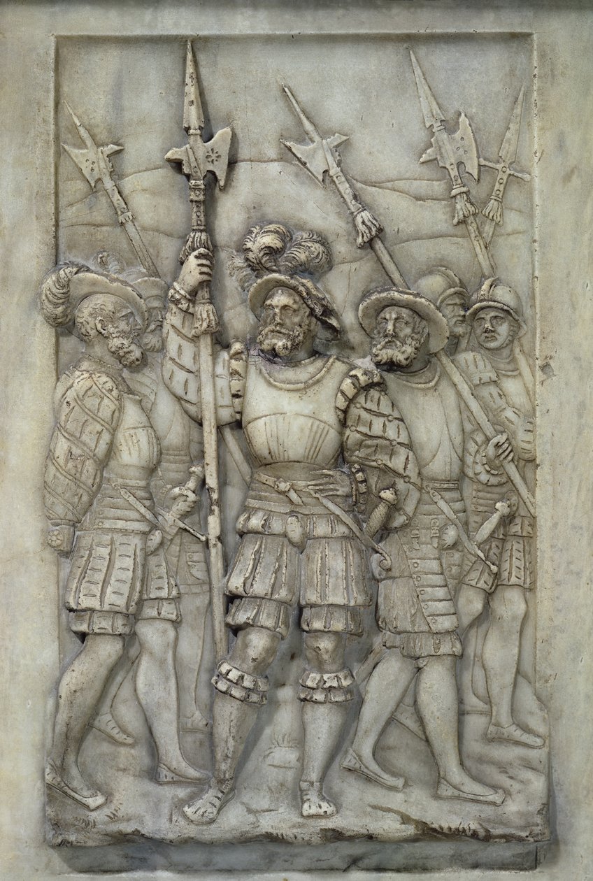 Alabarderos, detalle de la Tumba de Francisco I y Claudia de Francia, encargada en 1548 de Pierre Bontemps