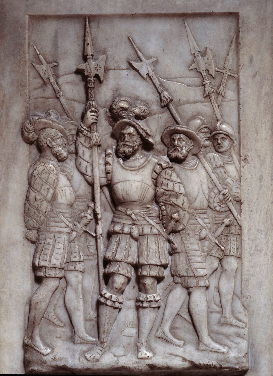 Soldados (detalle) de los bajorrelieves de la tumba de Francisco I (1494-1547) realizados por Pierre Bontemps (1505/1510-1568/1570) de Pierre Bontemps