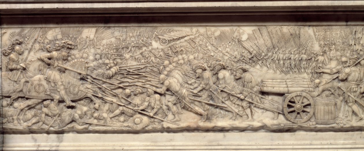 La Batalla de Marignan en 1515. Tumba del Corazón del Rey de Francia Francisco I: Bajo relieve de Pierre Bontemps de Pierre Bontemps