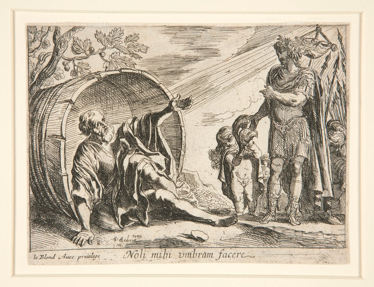 Diógenes y Alejandro Magno de Pierre Brebiette