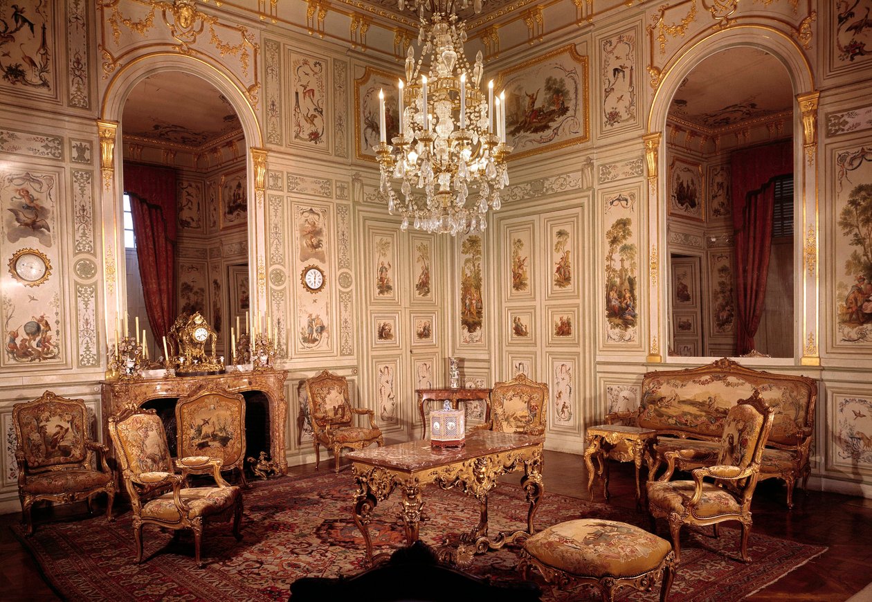 Vista del salón del castillo de Champs sur Marne realizado por los arquitectos Pierre Bullet y su hijo Jean Baptiste Bullet de Chamblain entre 1699 y 1706 de Pierre Bullet