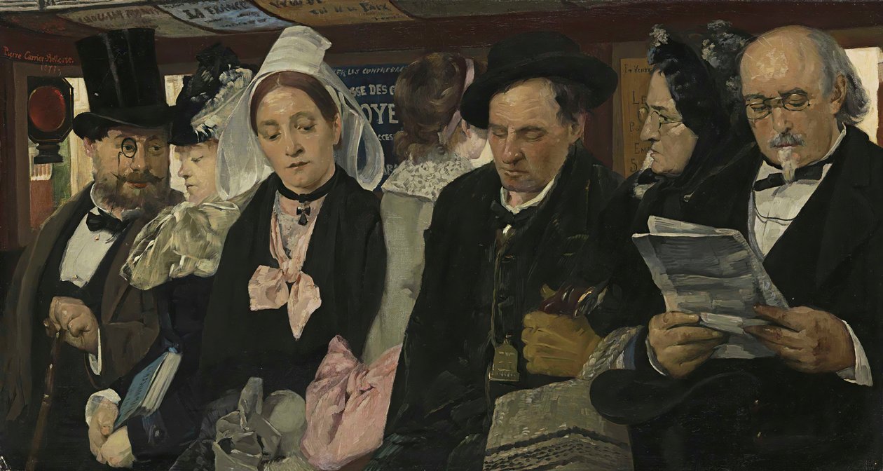 En un ómnibus, 1877 de Pierre Carriere Belleuse