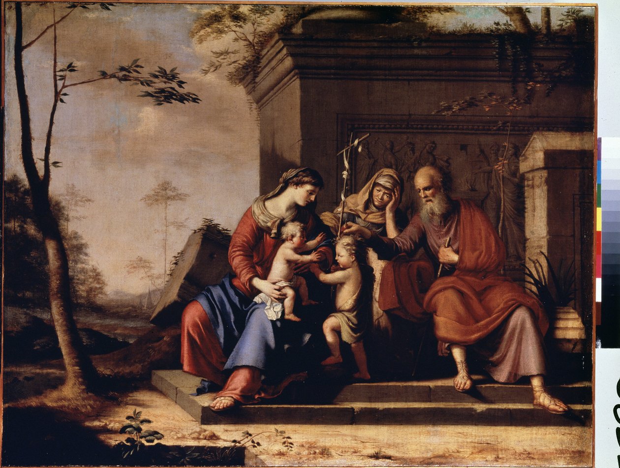 "La Sagrada Familia" Pintura de Pierre Cauchy (?-1687) 1655 Dim. 78x106 cm Museo del Hermitage, San Petersburgo, Rusia de Pierre Cauchy