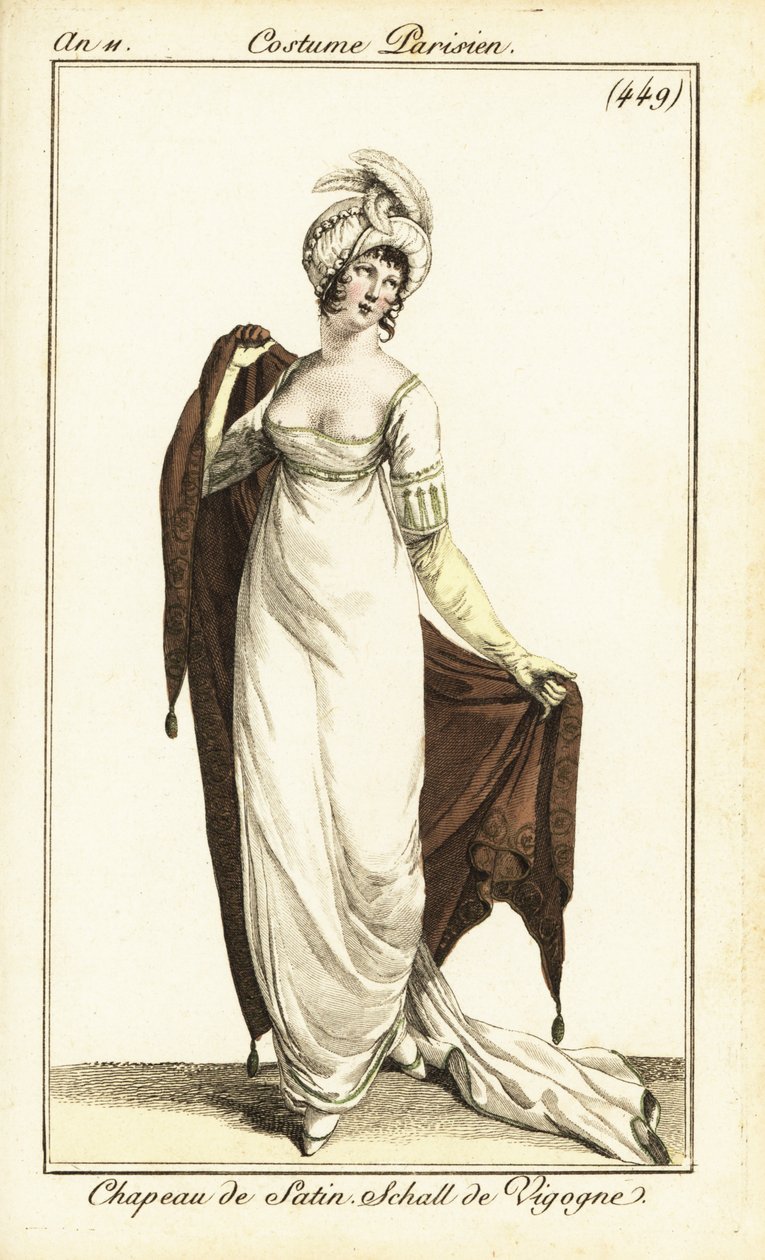 Merveilleuse en vestido de ópera, París de Pierre Charles Baquoy