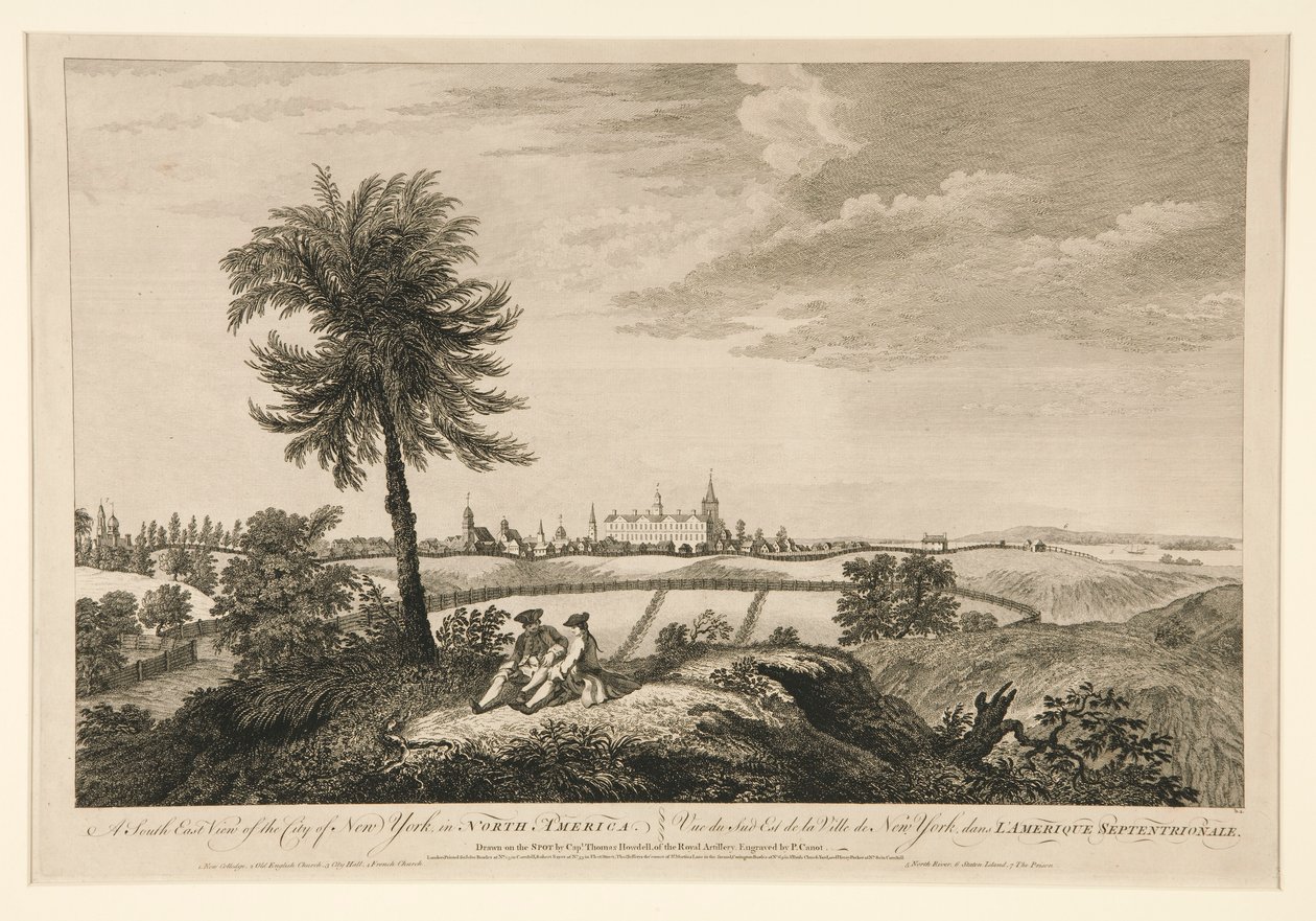 Una vista sureste de la ciudad de Nueva York, en América del Norte de Pierre Charles Canot