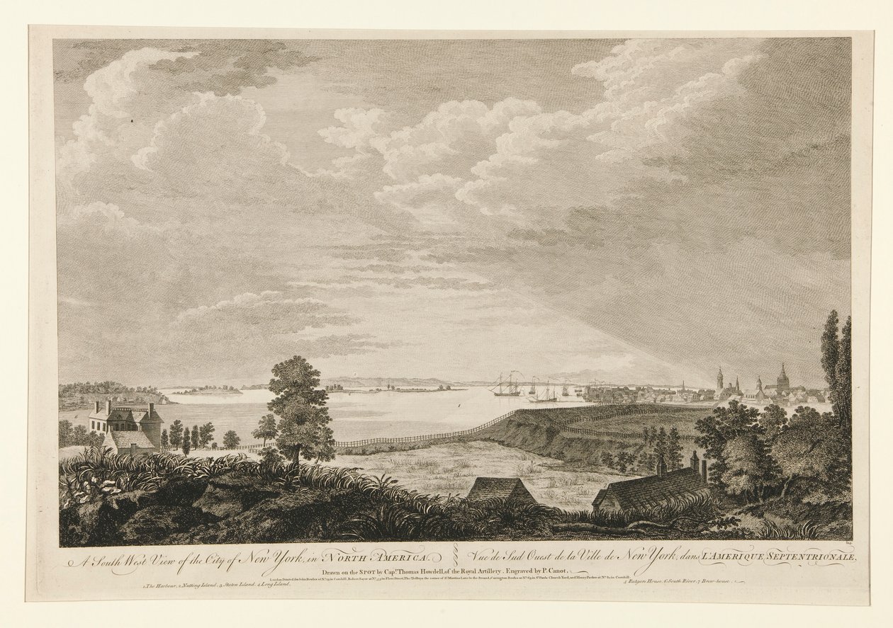 Una vista suroeste de la ciudad de Nueva York de Pierre Charles Canot
