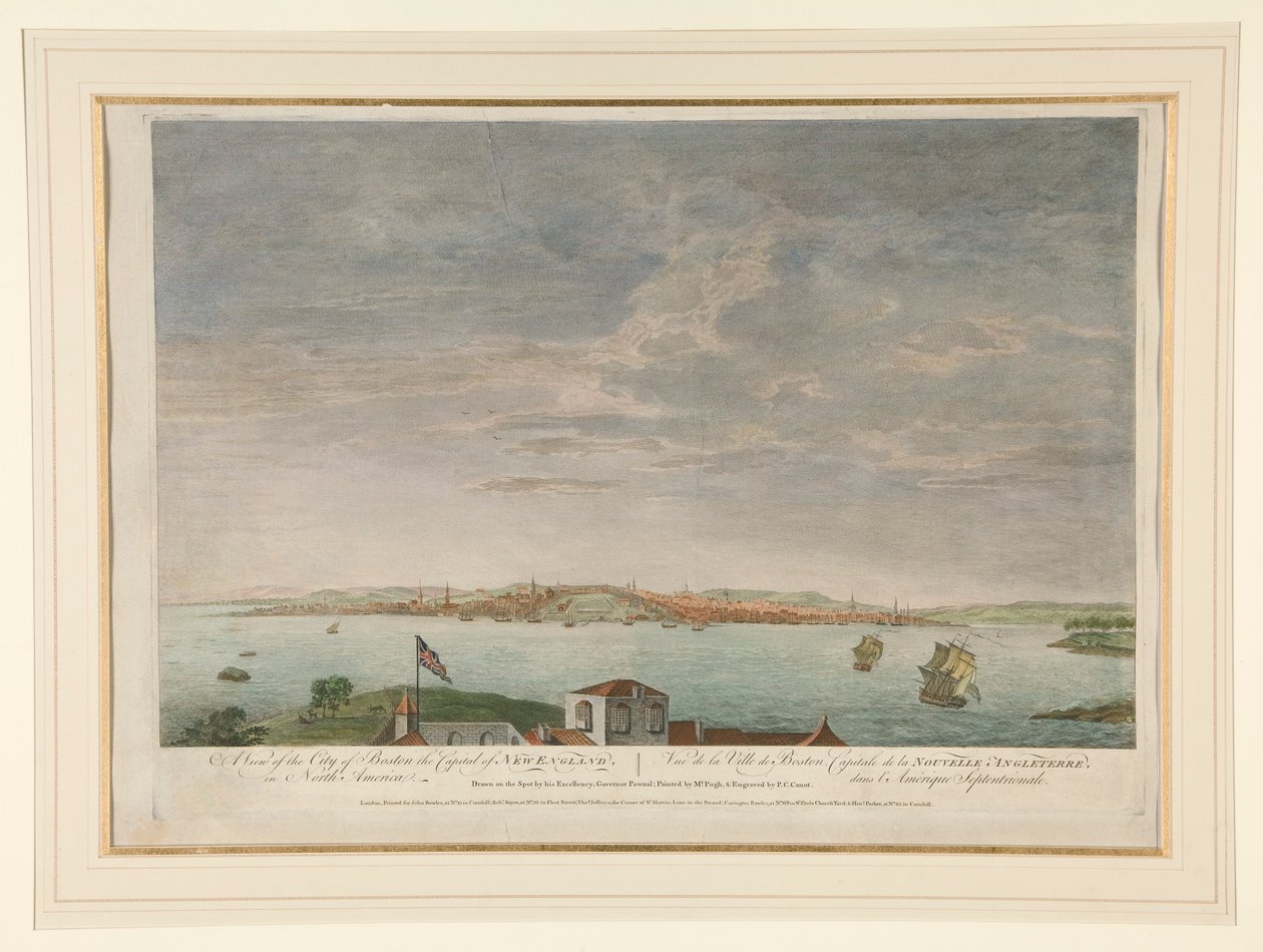 Una vista de la ciudad de Boston, la capital de Nueva Inglaterra, en América del Norte de Pierre Charles Canot