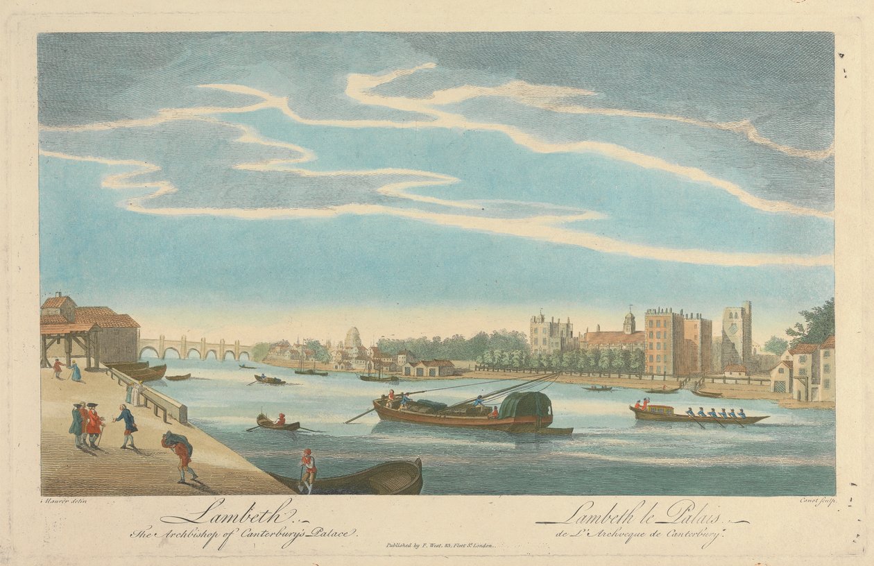 Lambeth. Palacio del Arzobispo de Canterbury de Pierre Charles Canot