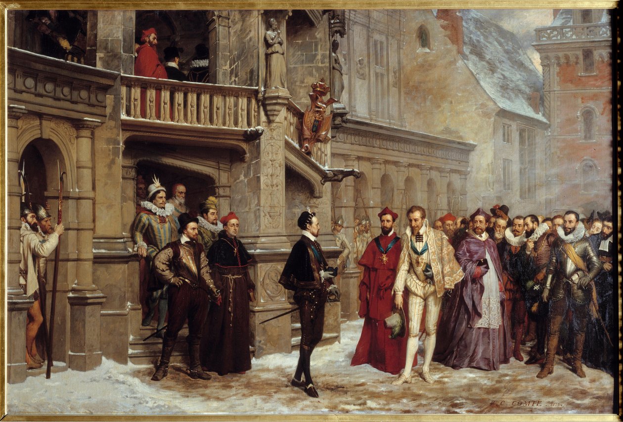 Encuentro entre Enrique III Rey de Francia (1551 - 1589) y Enrique I de Lorena, Duque de Guisa llamado el Balafré de Pierre Charles Comte