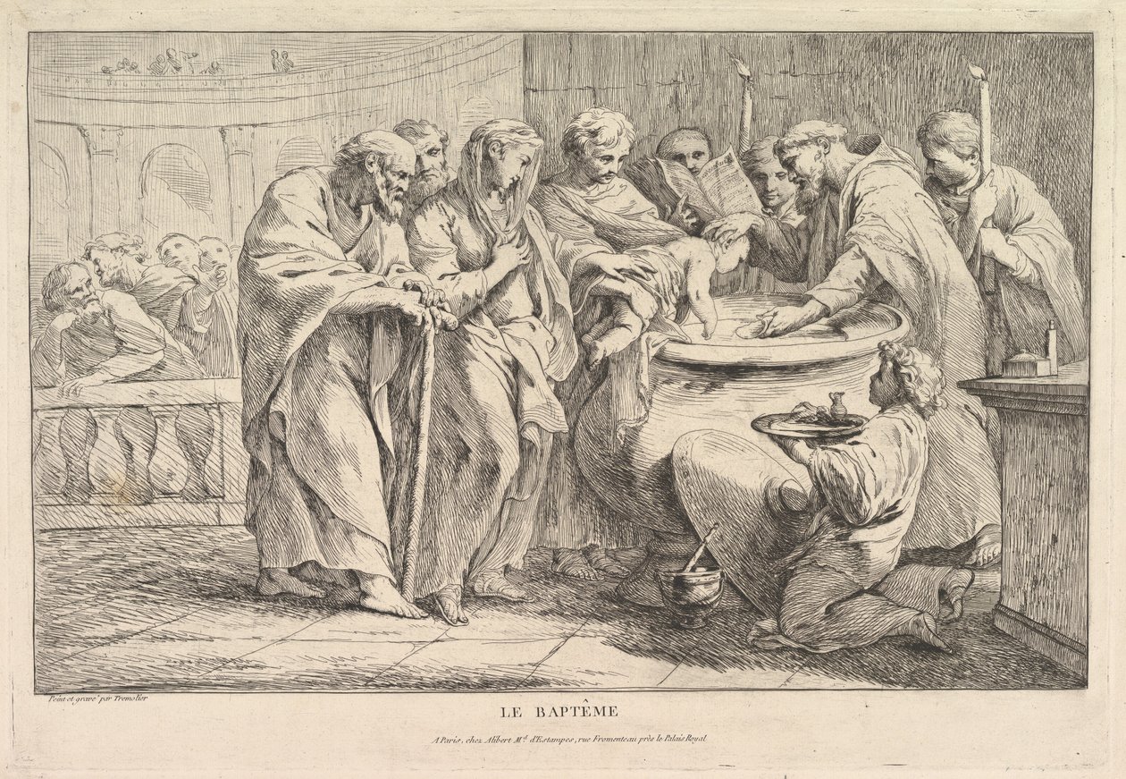 El bautismo, ca. 1734 de Pierre Charles Tremolieres