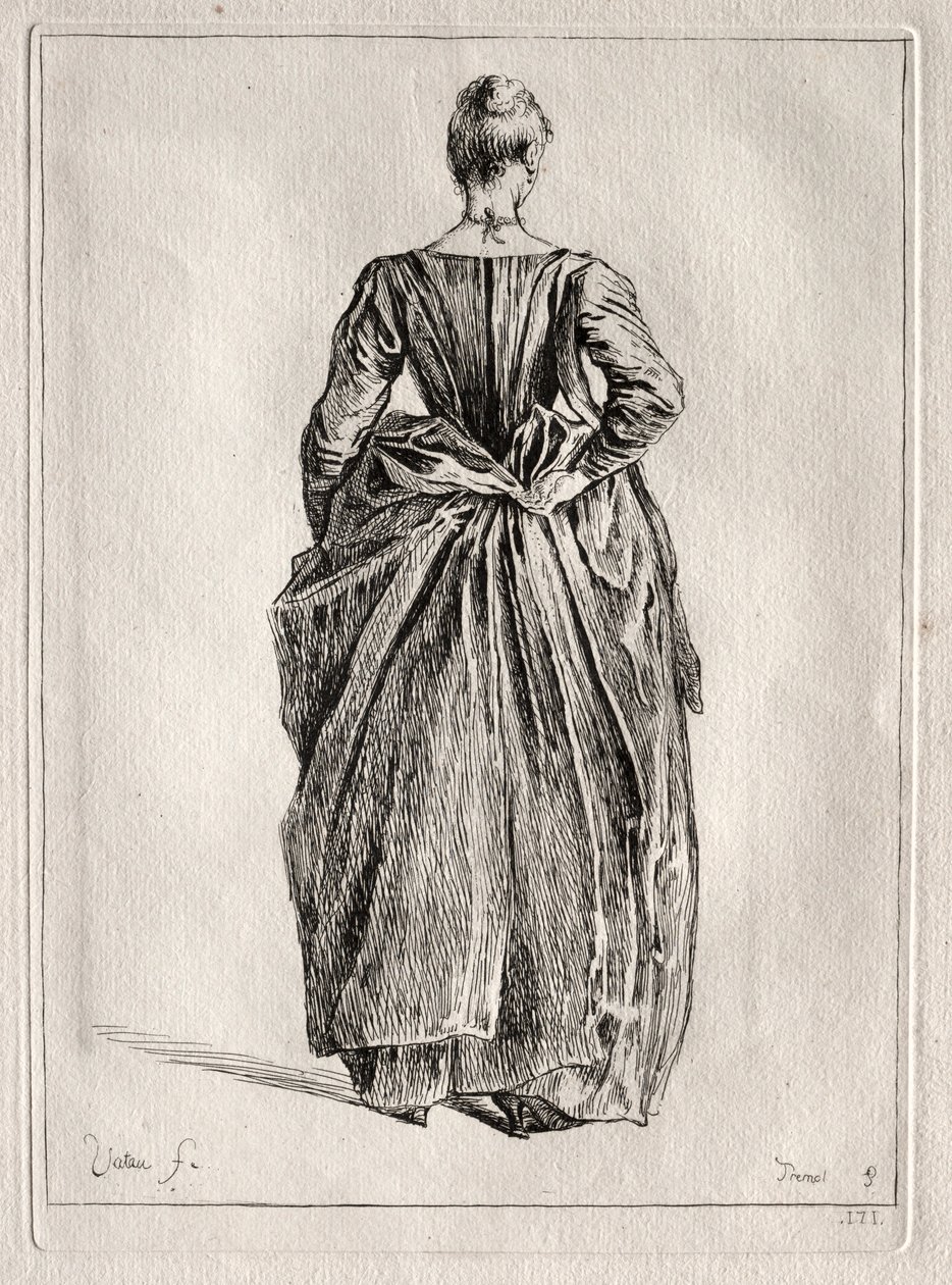 Estudio de una mujer de espaldas de Pierre Charles Trémolière