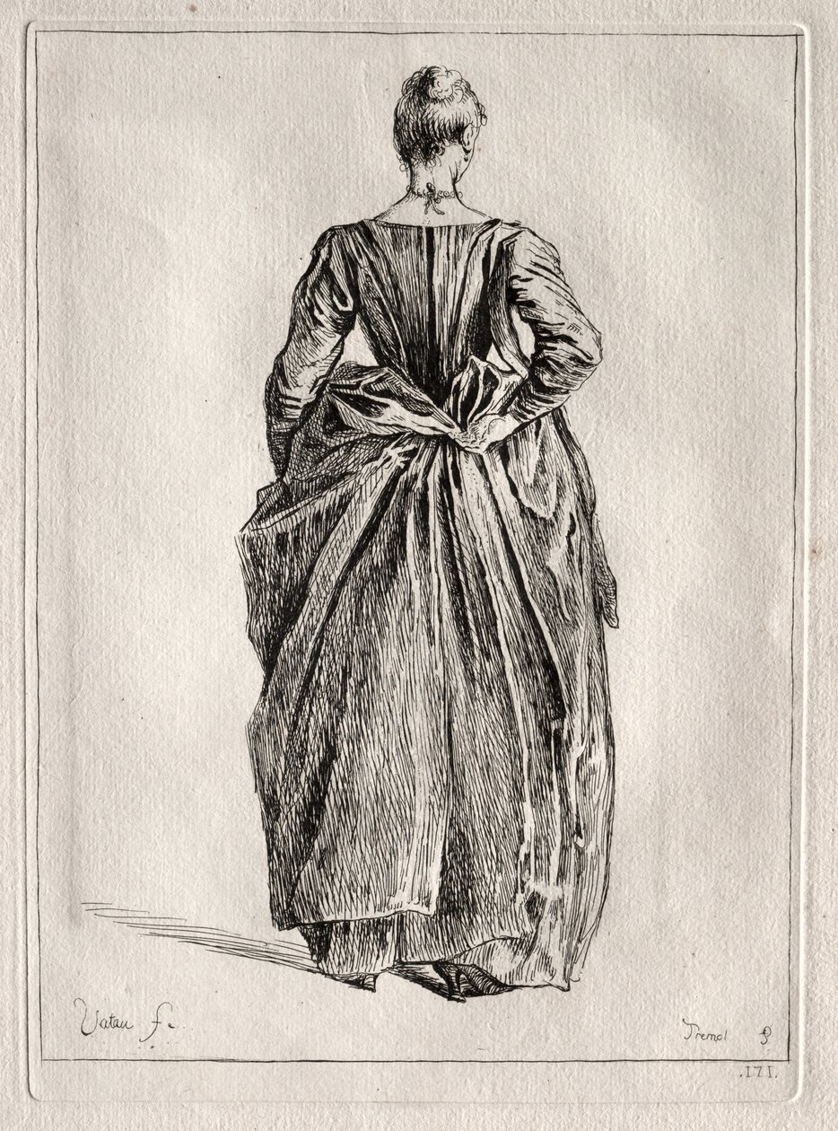 Estudio de una mujer de espaldas de Pierre Charles Trémolière