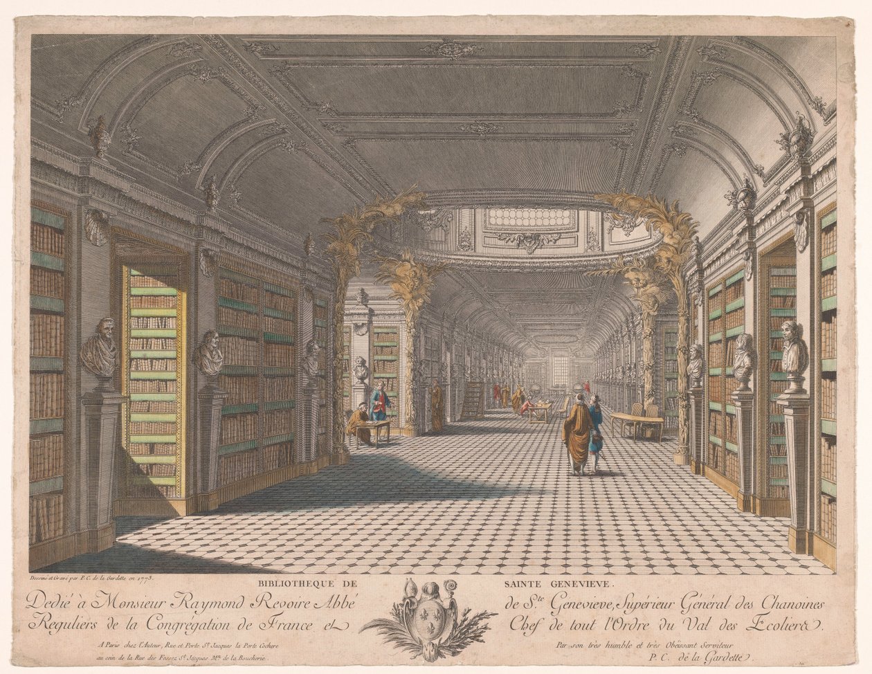 Biblioteca de la abadía Sainte-Geneviève de París
Bibliotheque de Sainte Genevieve (título en el objeto) de Pierre Claude Delagardette