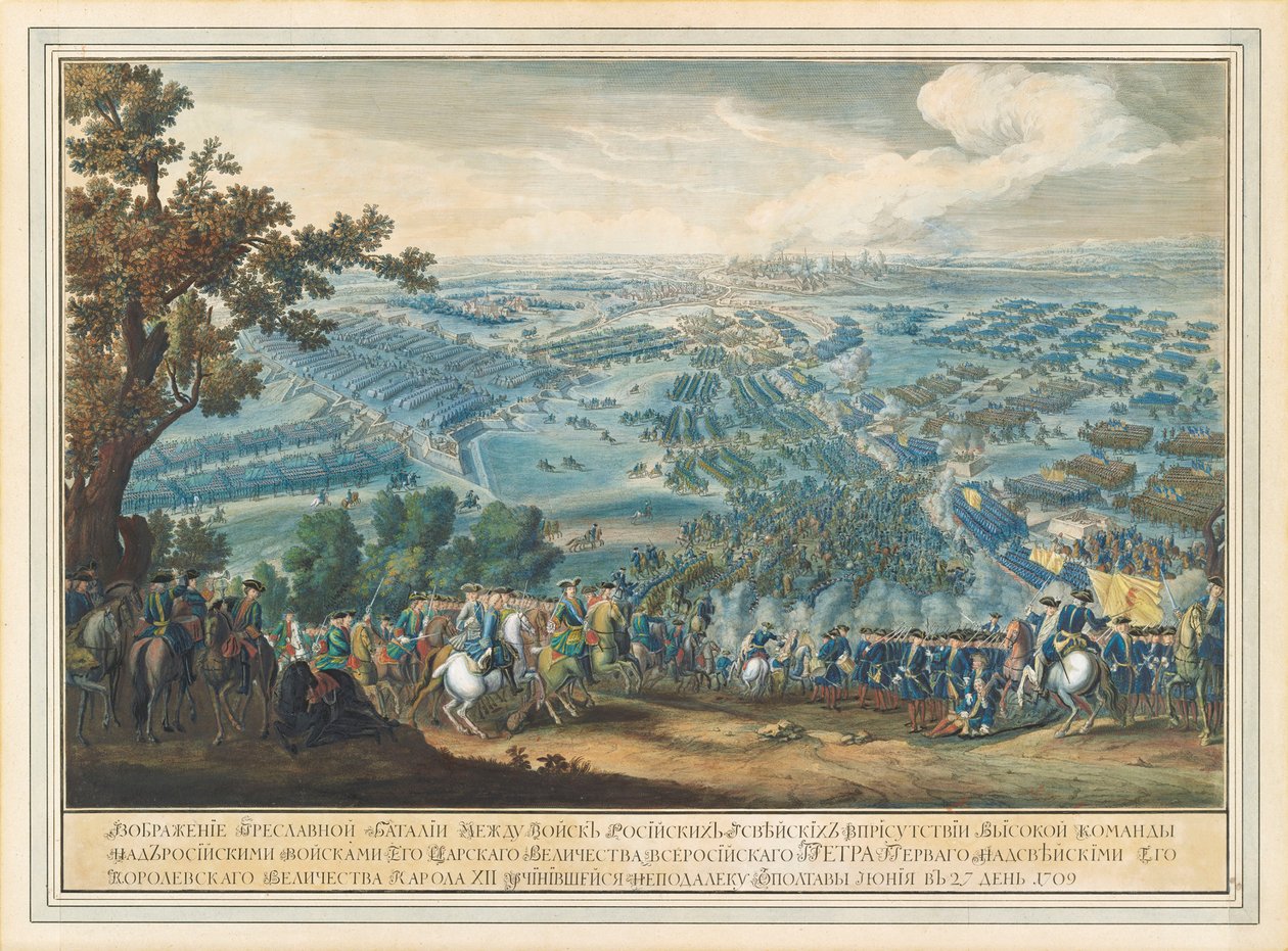 La batalla de Poltava el 27 de junio de 1709 de Pierre Denis II Martin