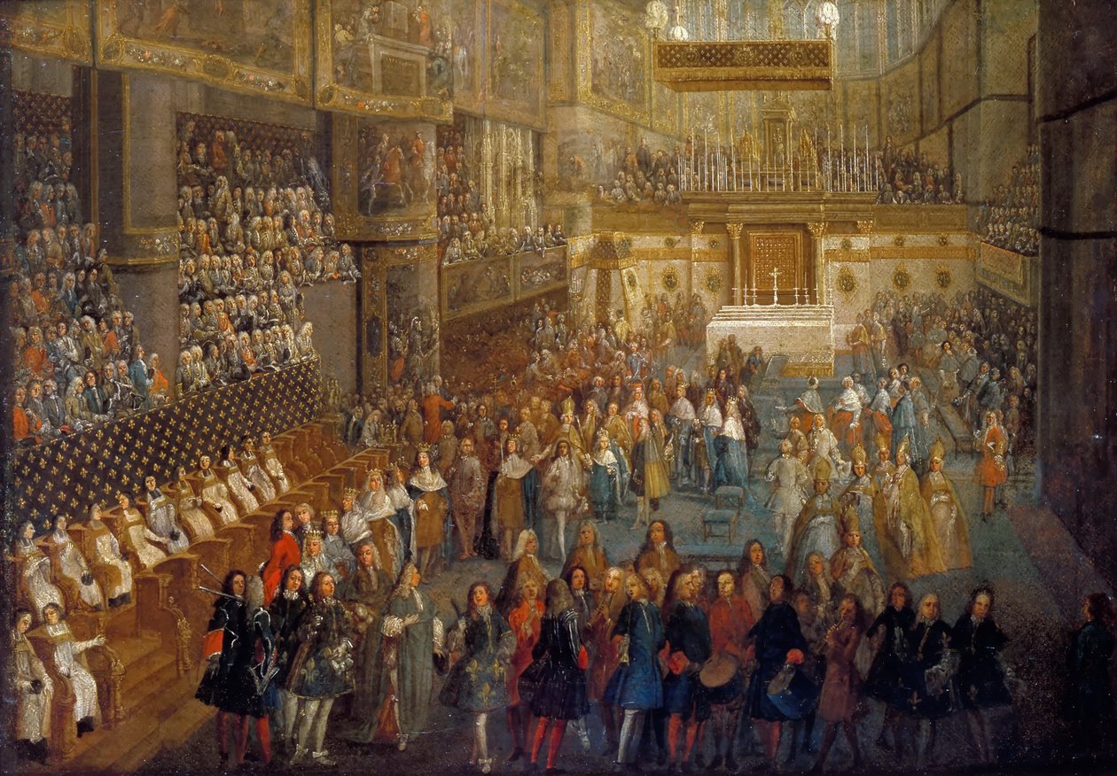La coronación de Luis XV en la Catedral de Reims, 25 de octubre de 1722 de Pierre Denis II Martin