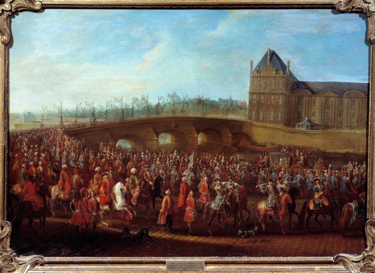 Salida del embajador turco Mehmet Effendi de la Sublime Puerta después de la audiencia concedida por el rey Luis XV el 21/03/1721 de Pierre Denis Martin