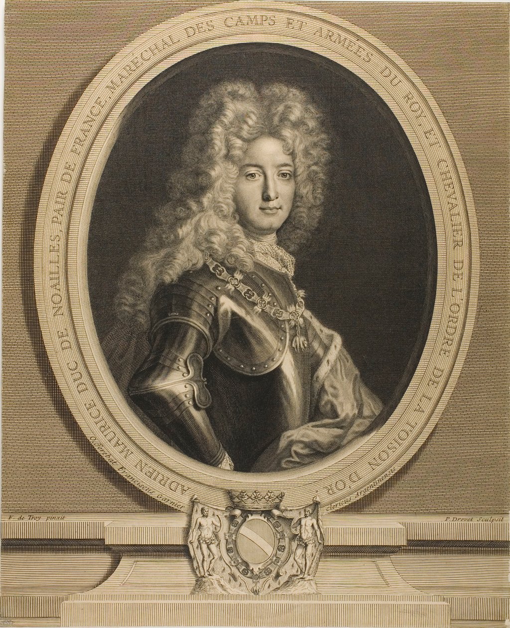 Retrato de Adrien-Maurice, duque de Noailles de Pierre Drevet