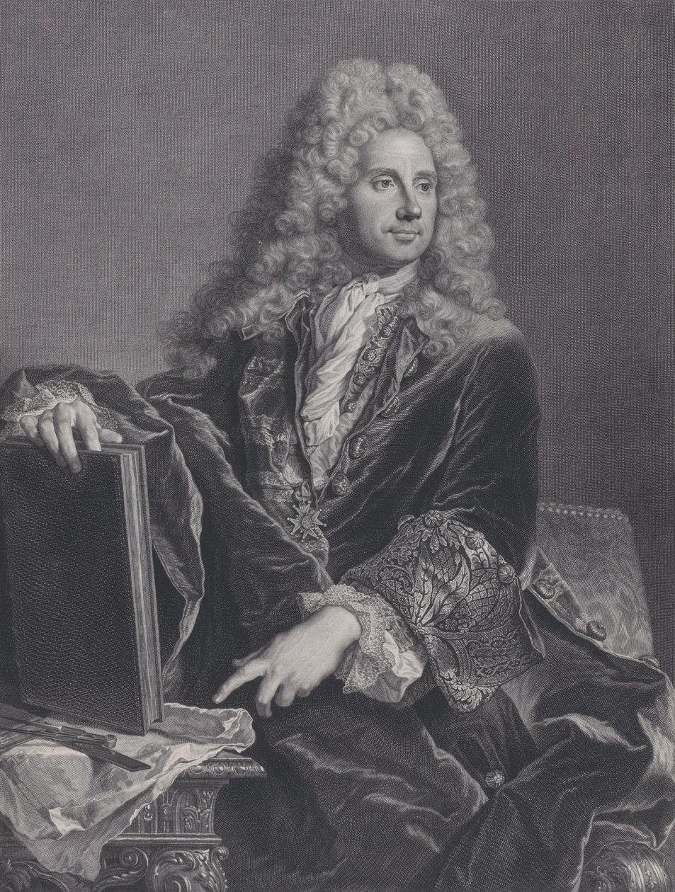 Retrato de Robert de Cotte de Pierre Drevet