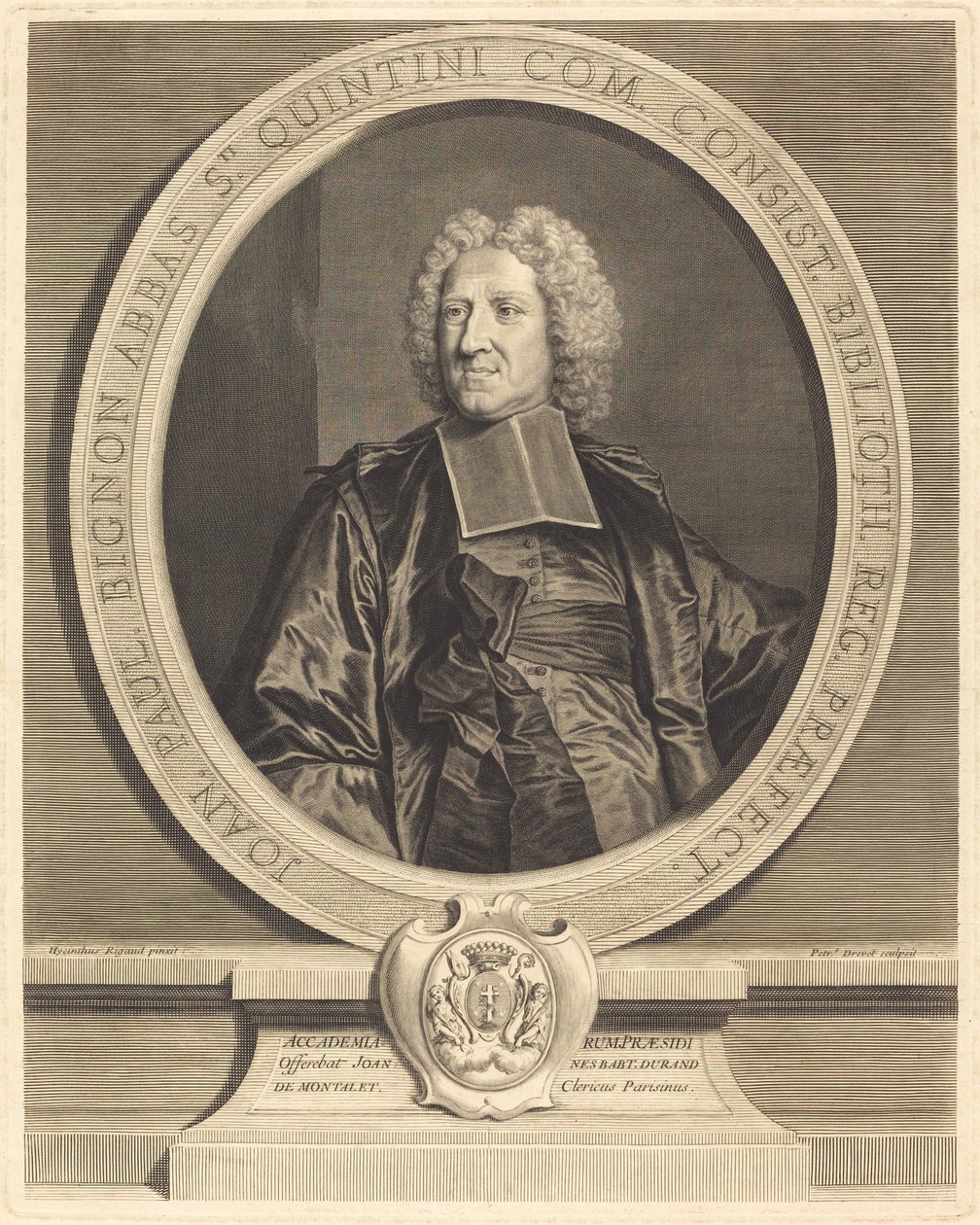 Jean Paul Bignon, Abad de St. Quentin de Pierre Drevet after Hyacinthe Rigaud