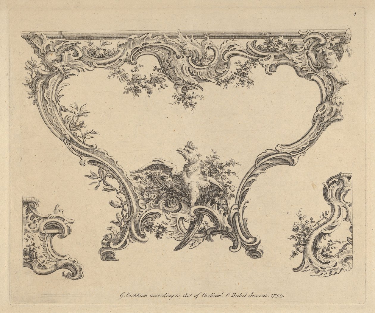 Diseño para una mesa consola, 1752 de Pierre Edme Babel
