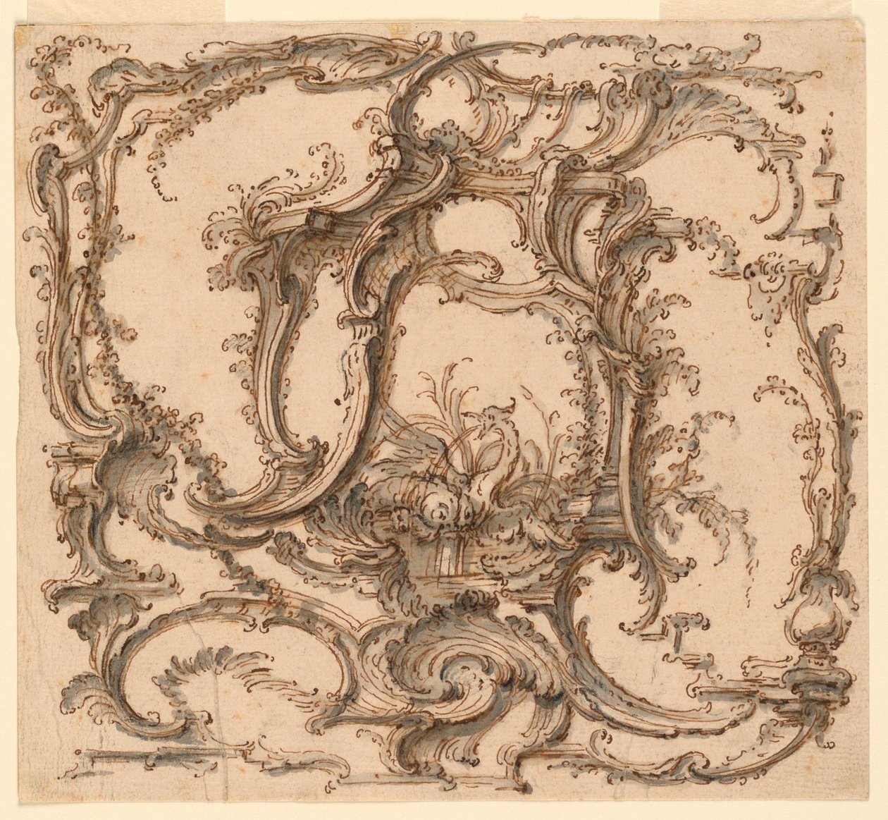 Dibujo, Composición de adornos, hacia 1745 de Pierre Edme Babel