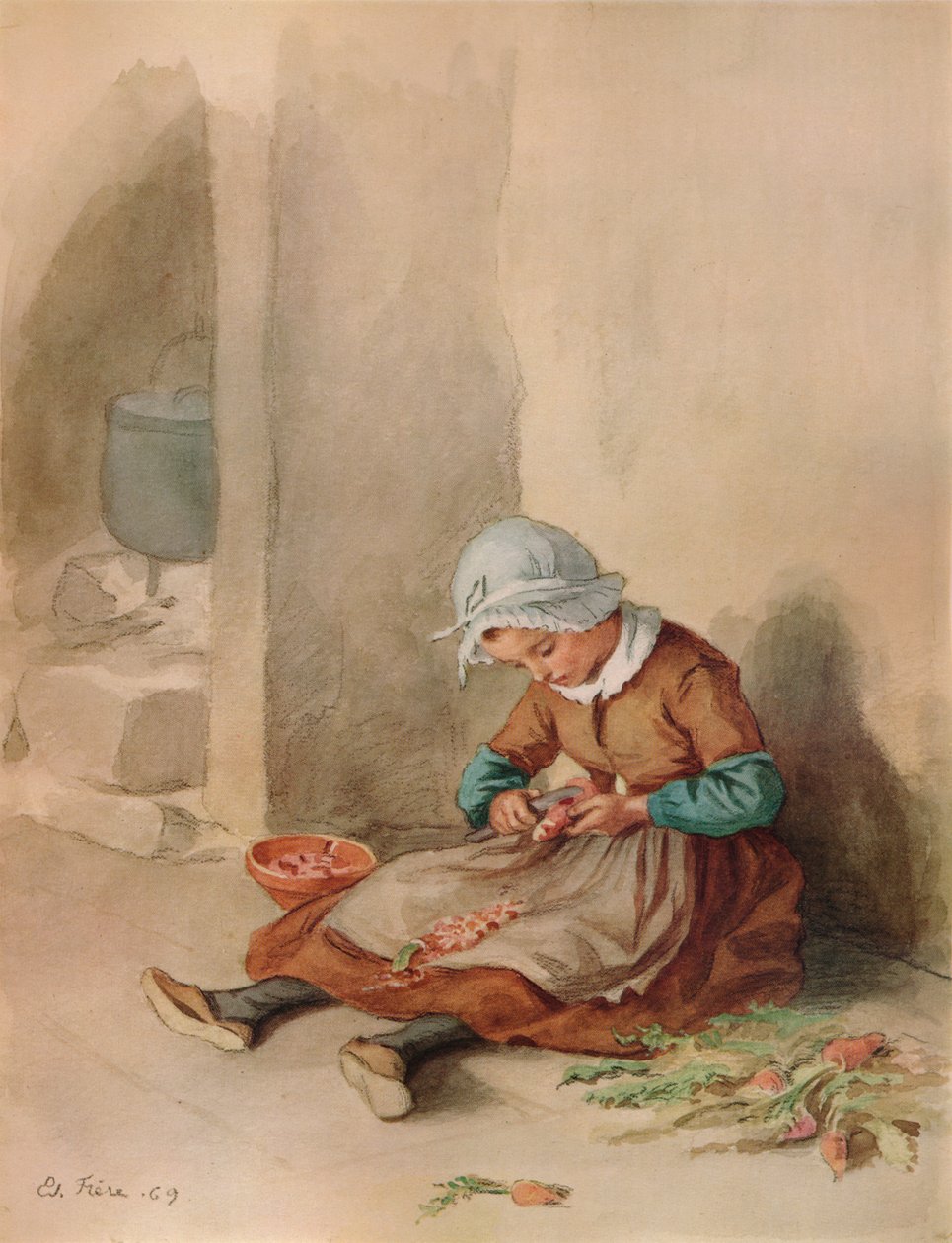 La pequeña doméstica, 1869, 1938 de Pierre Edouard Frere