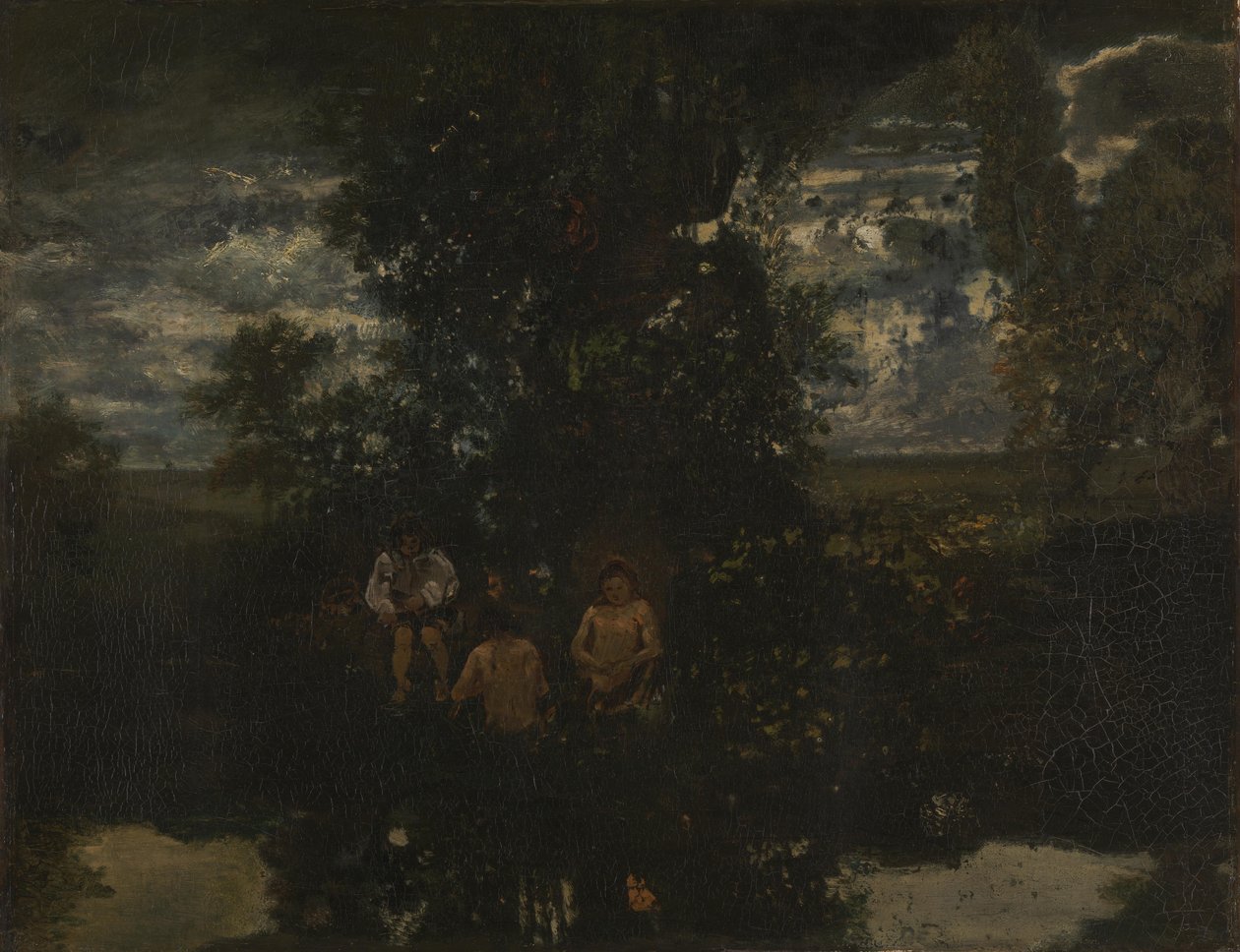 Luz de luna. Los bañistas de Pierre Etienne Theodore Rousseau