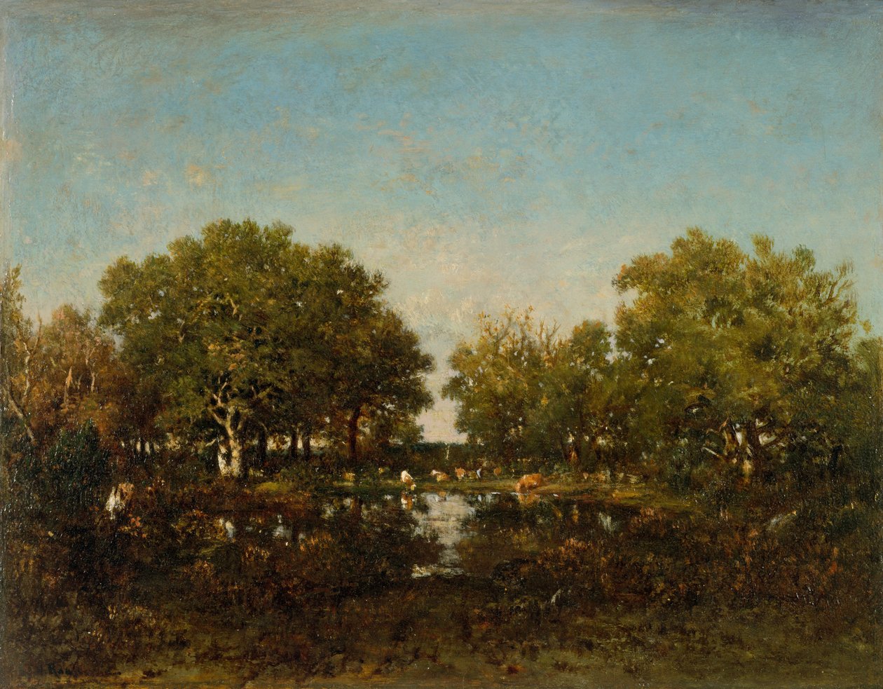 El estanque, recuerdo del bosque de Chambord, 1839 de Pierre Etienne Theodore Rousseau