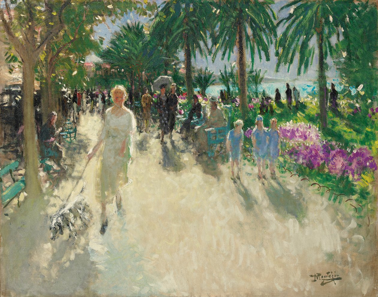 La Croisette, Cannes (óleo sobre lienzo) de Pierre Eugene Montezin