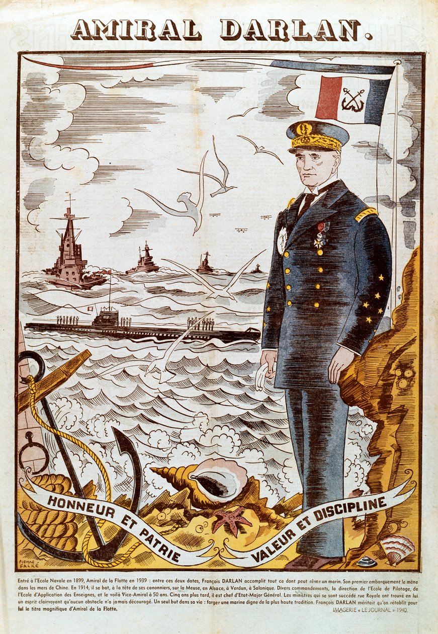 Almirante François Darlan, comandante de la Marina Francesa, 1940 de Pierre Falke