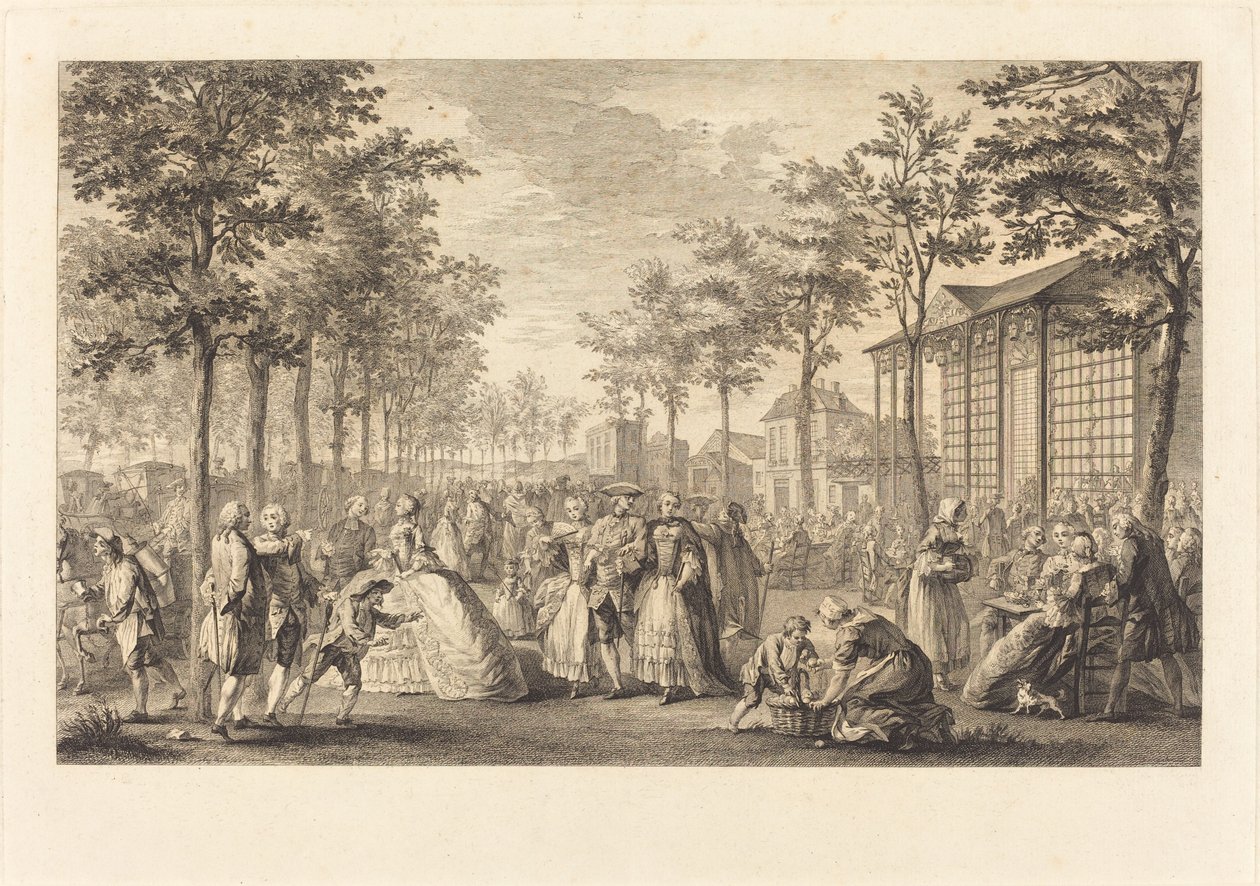 El paseo de las murallas de París de Pierre Francois Courtois after Augustin de Saint Aubin