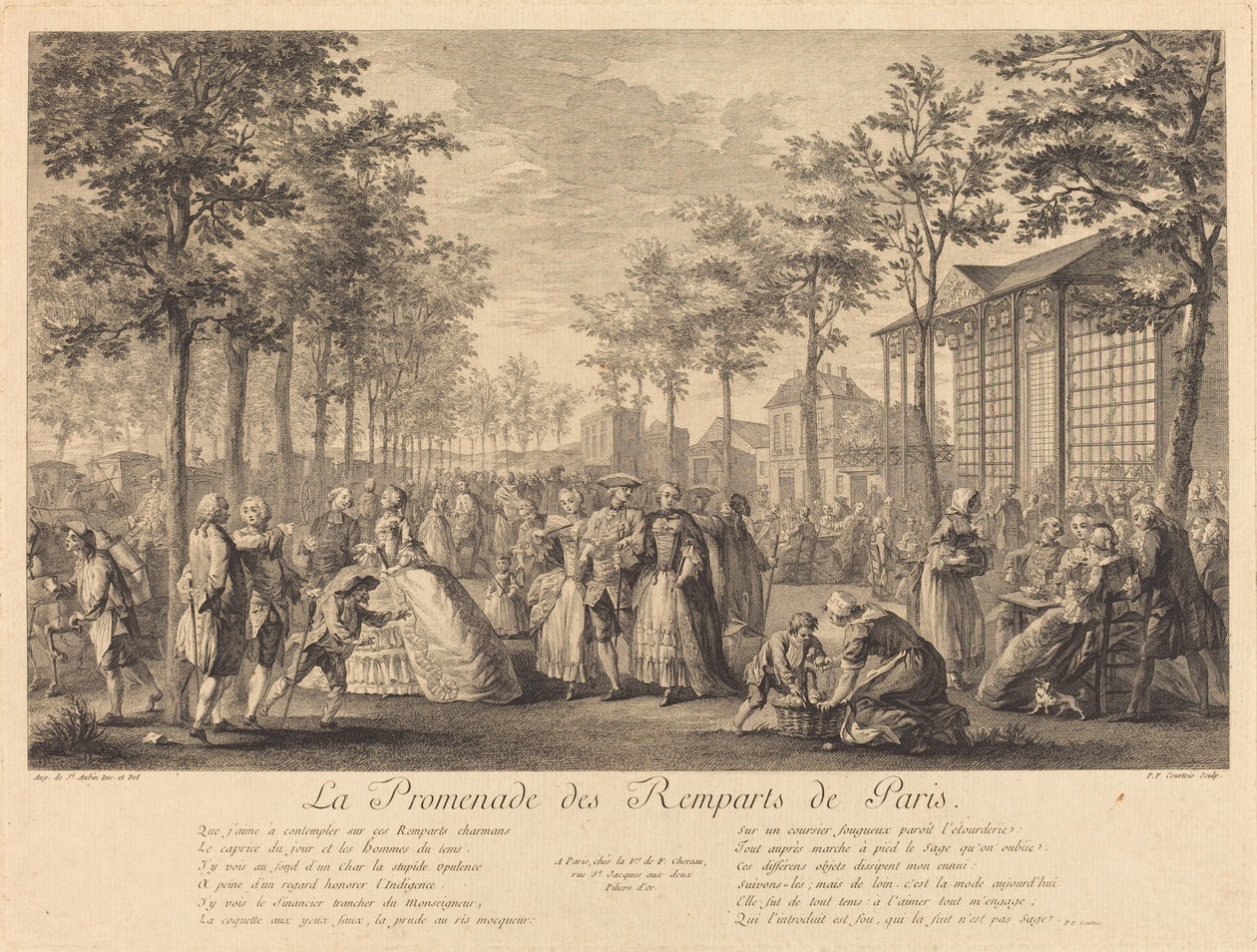 El paseo de las murallas de París de Pierre Francois Courtois after Augustin de Saint Aubin