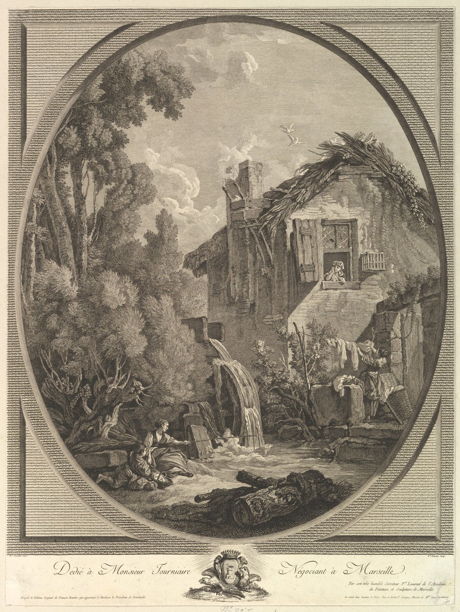 Paisaje con Molino, siglo XVIII de Pierre Francois Laurent