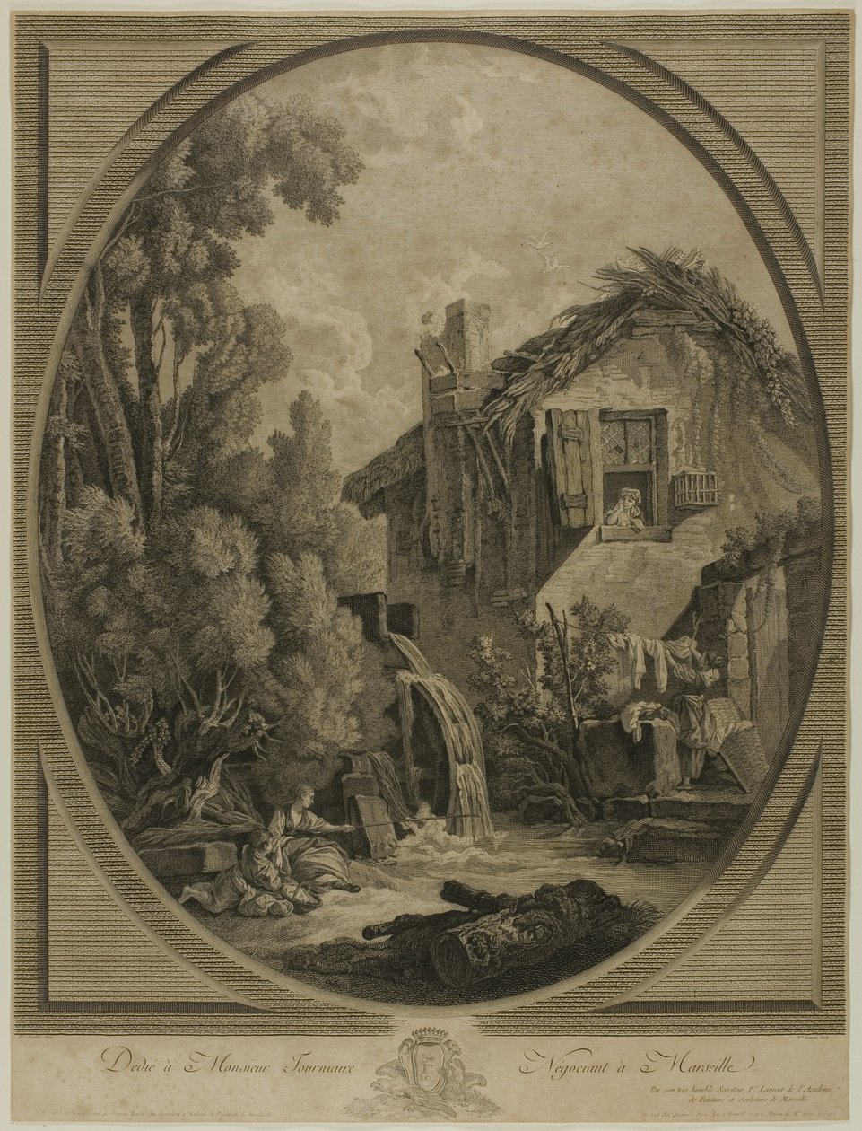 Paisaje con molino de viento de Pierre Francois Laurent