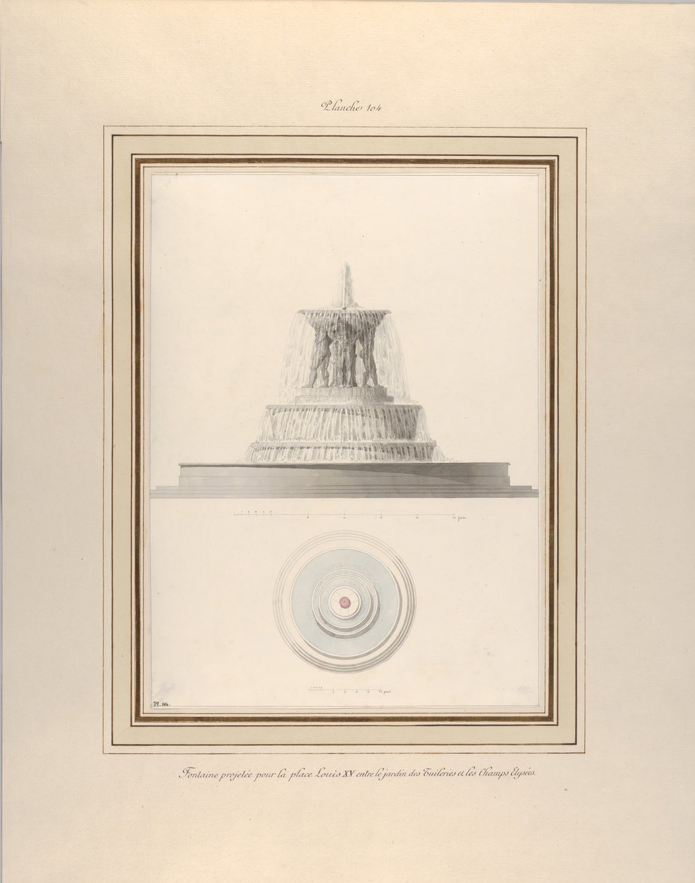 Proyecto para una Fuente para La Place Louis XV, ca. 1806 de Pierre Francois Leonard Fontaine