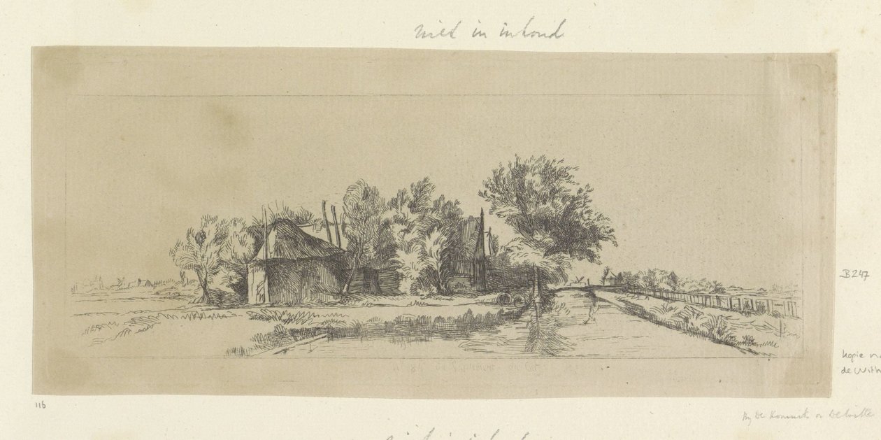 Landschap empalizada een kanaal Colección de ochenta y cinco grabados originales (título de la serie) de Pierre François Basan (workshop of)
